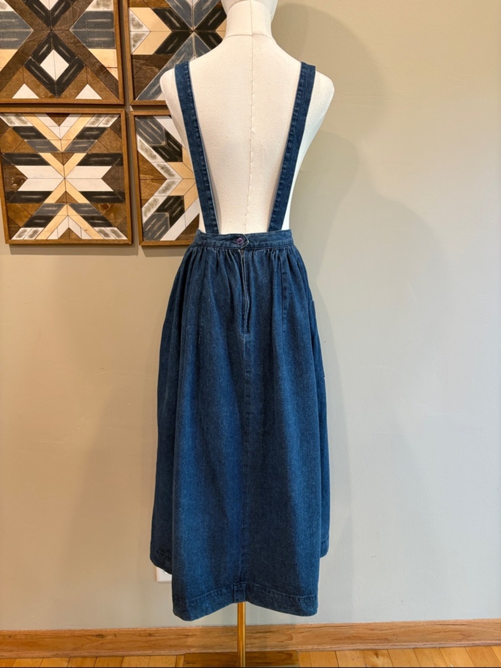 Vintage Bullocks Country Collections Denim Cotton Overall Dress size 8 - Picture 5 of 12